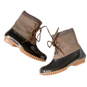 SPORTO Duck lace up boots waterproof lace and zip up rIn boots size 7